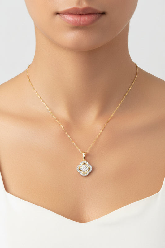 14K YELLOW GOLD DIAMOND 0.10 CTW PENDANT