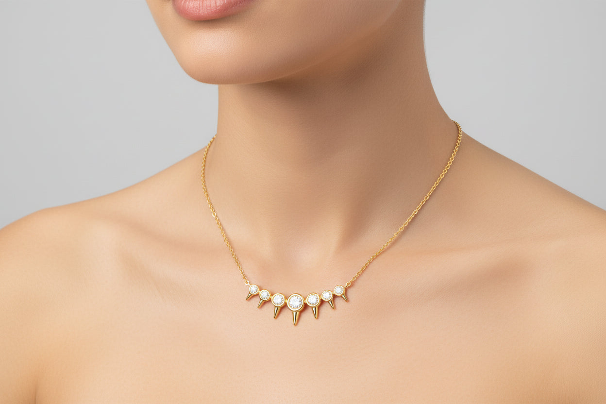 14K YELLOW GOLD DIAMOND 0.15 CTW NECKLACE