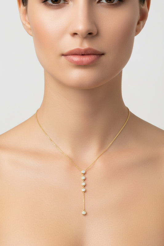 14K YELLPOW GOLD DIAMOND 0.25 CTW NECKLACE