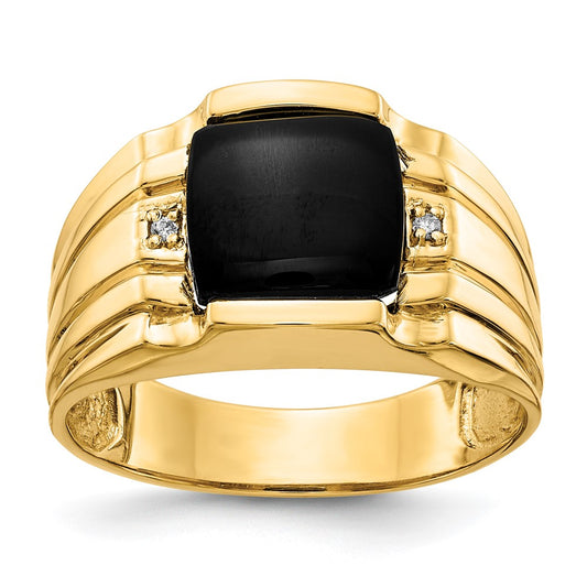14k AAA Diamond Men's Ring