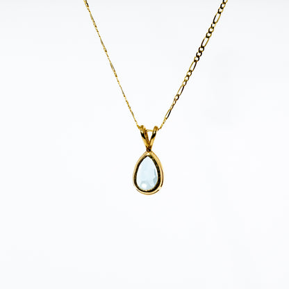 14k Yellow Gold Blue Topaz Necklace