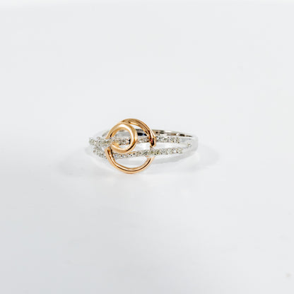 14kt Two Tone White and Yellow Gold Diamond Ladies Ring