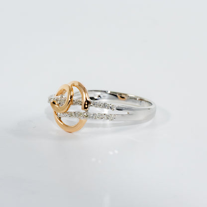 14kt Two Tone White and Yellow Gold Diamond Ladies Ring