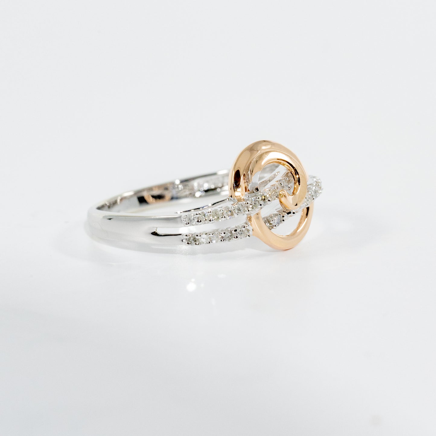 14kt Two Tone White and Yellow Gold Diamond Ladies Ring