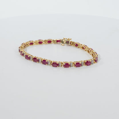 14kt Yellow Gold Ruby Ladies Bracelet