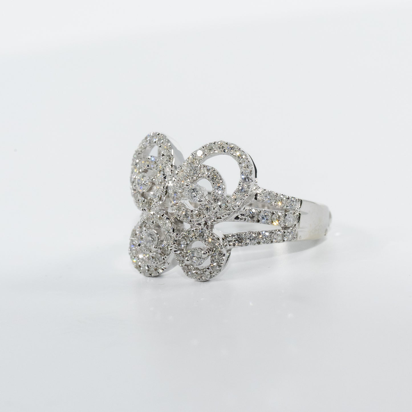 14kt White Gold Diamond Butterfly Ladies Ring