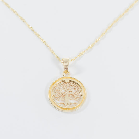 14kt Yellow Gold Tree of Life Charm and 16 inch chain