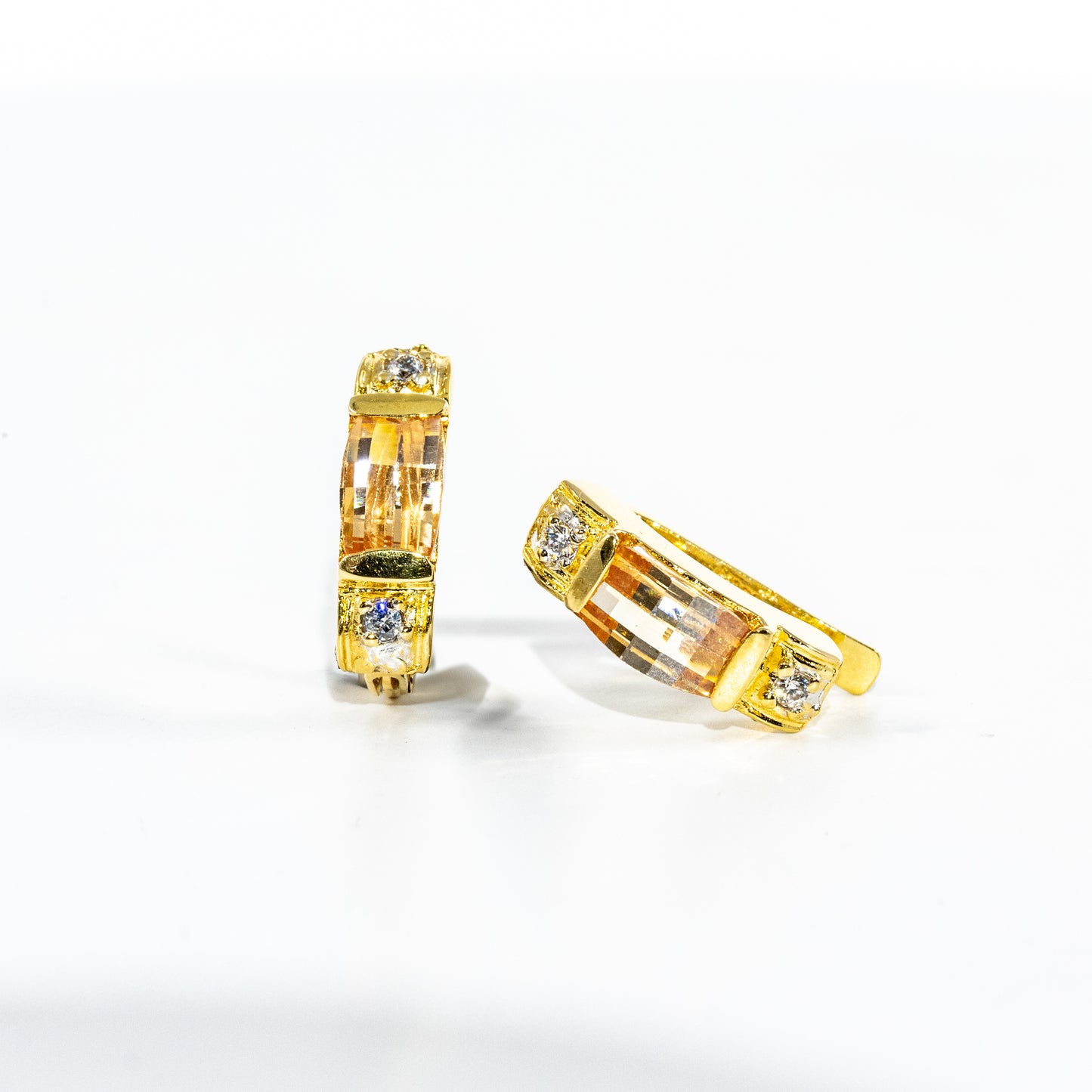 18kt Yellow Gold Diamond and Color Stone Earrings