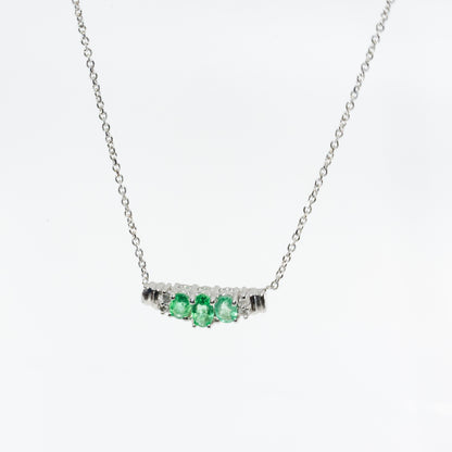 14kt White Gold Emerald Necklace