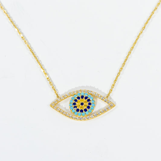 14k Yellow Gold Cubic Zirconia Eye