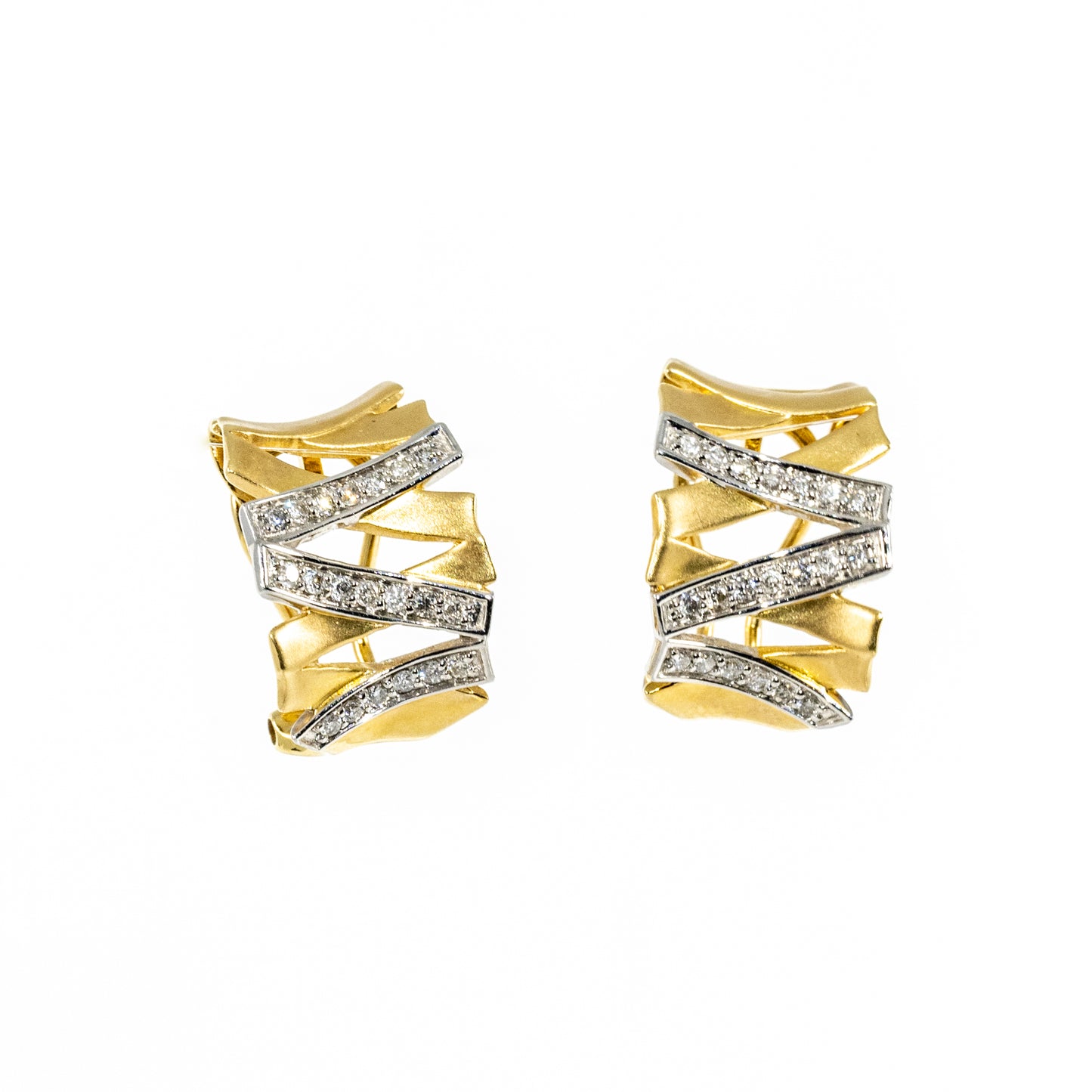 14kt Yellow Gold Diamond Earrings