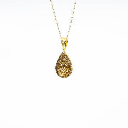 18kt Yellow Gold Diamond Pendant 2.20 ct Centerpiece