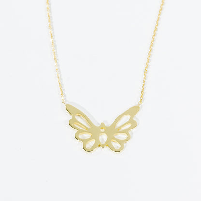 14kt Yellow Gold Butterfly Necklace