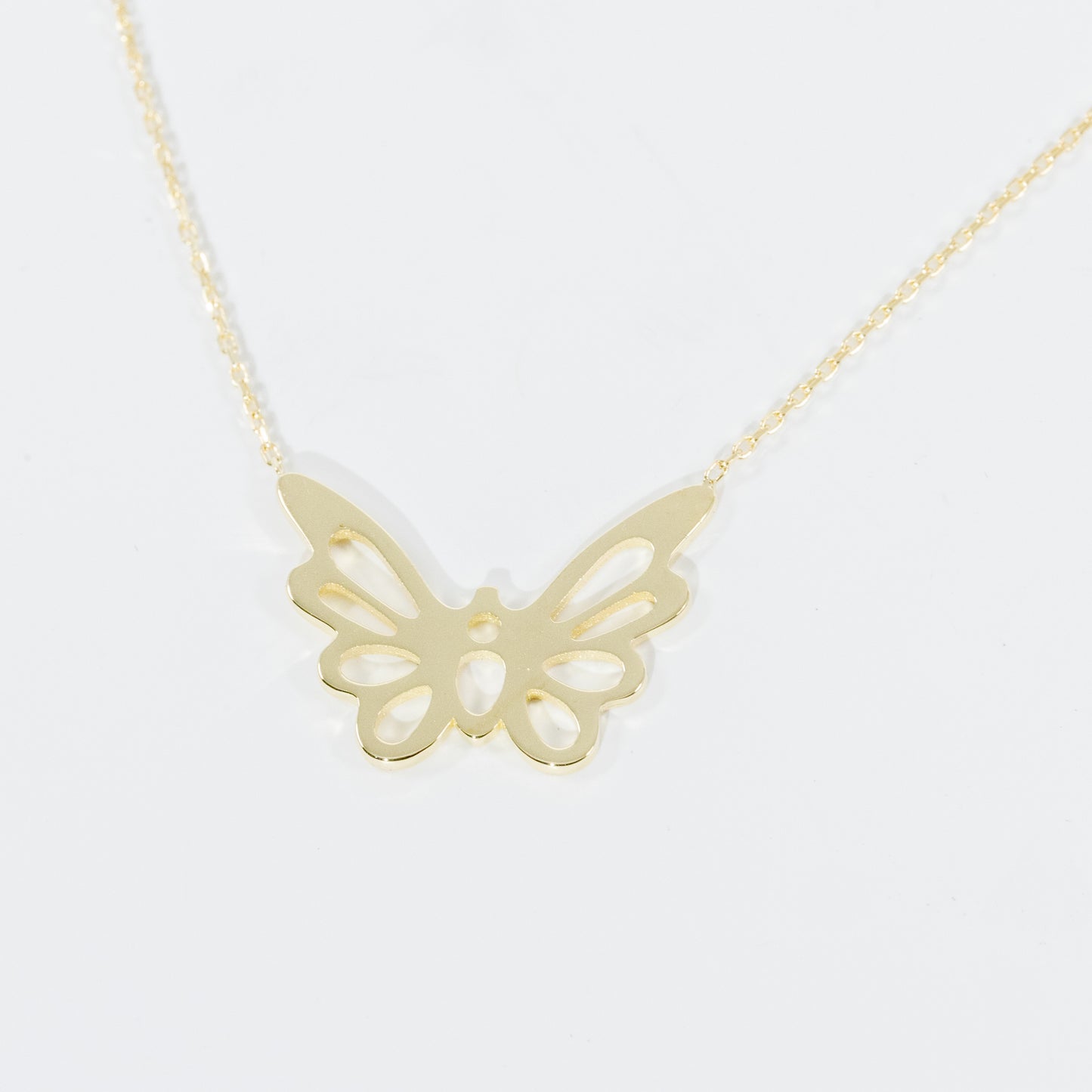 14kt Yellow Gold Butterfly Necklace