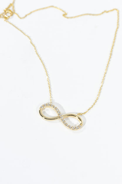 14kt Yellow Gold CZ Infinity Necklace