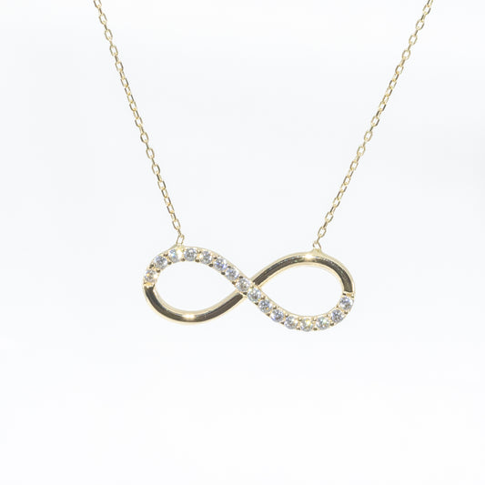 14kt Yellow Gold CZ Infinity Necklace