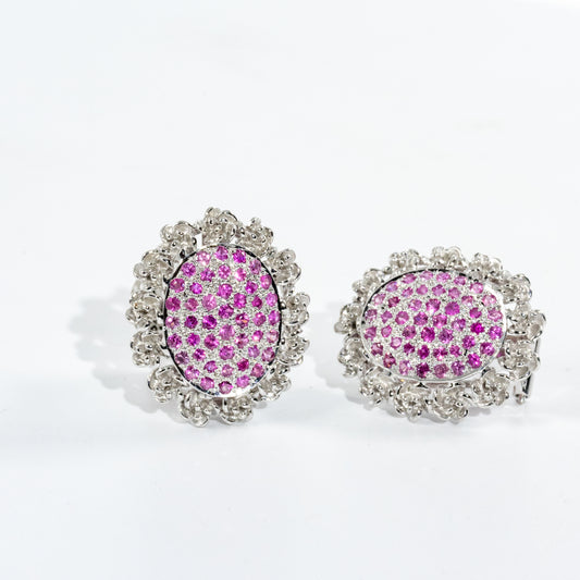 18kt White Gold Tourmaline Diamond Earrings