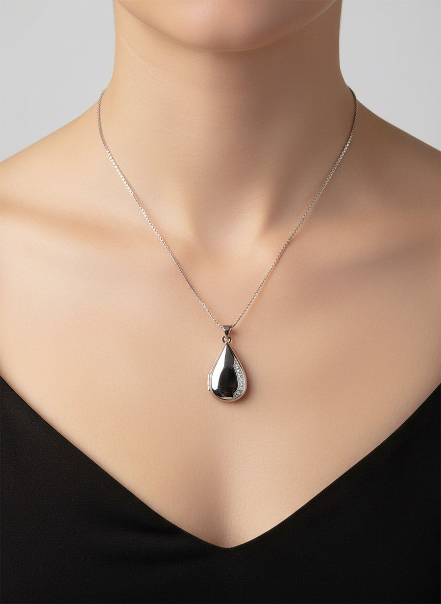 Sterling Silver Locket with 20 inch box chain