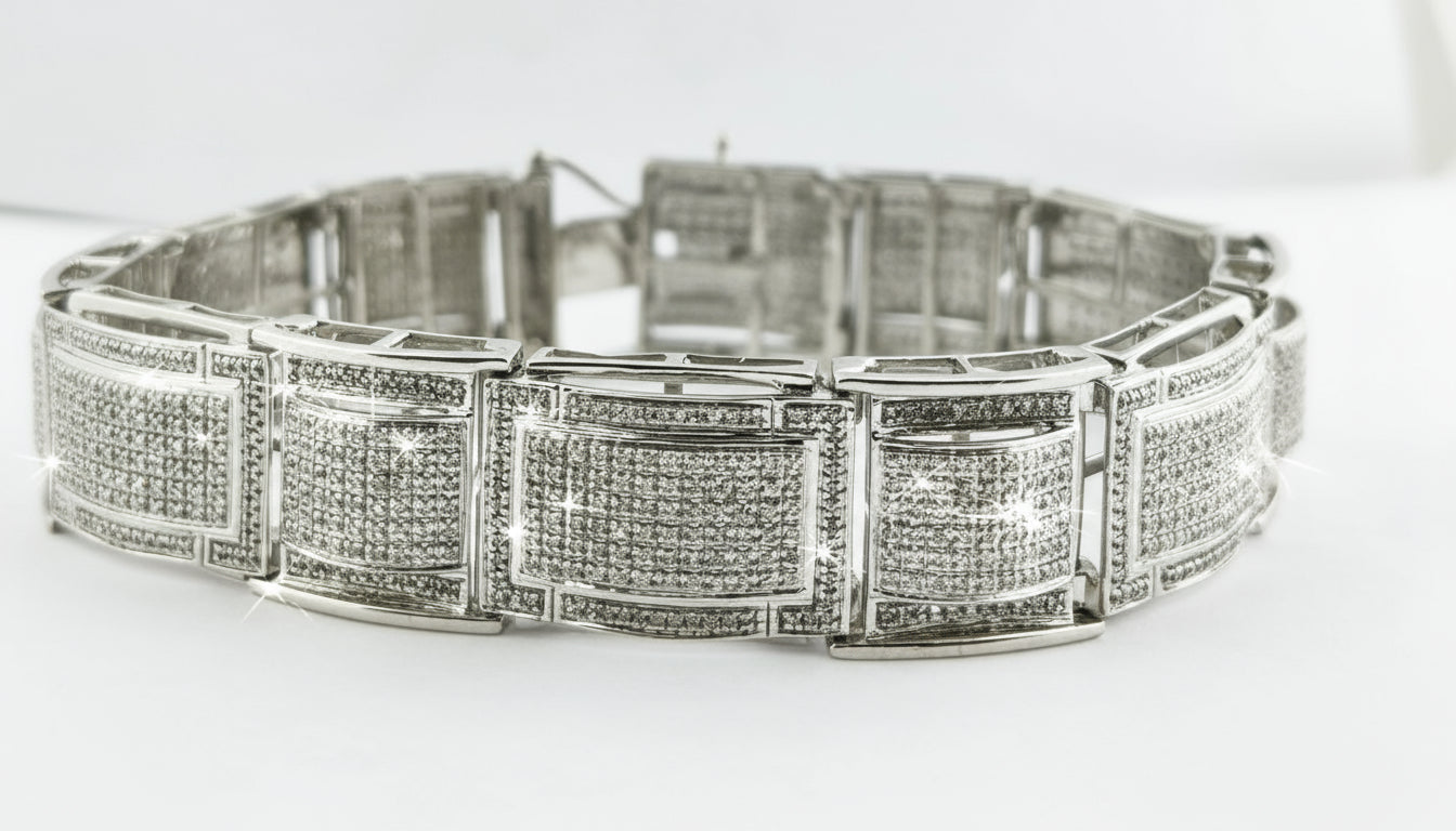 10k White Gold Diamond Bracelet 4.27 ctw 25.2 dwt