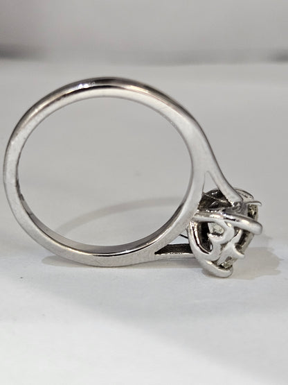 14k White Gold Moissanite Round Brilliant 1.57 ctw Engagement Ring