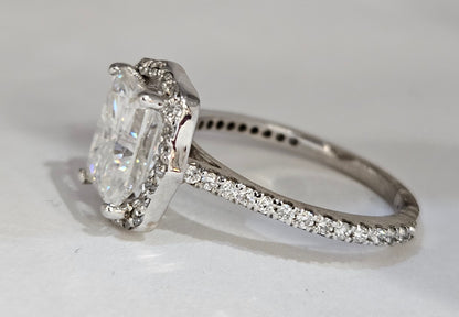 14k White Gold Moissanite  EF/ Pure 3.7 gram Engagement Ring