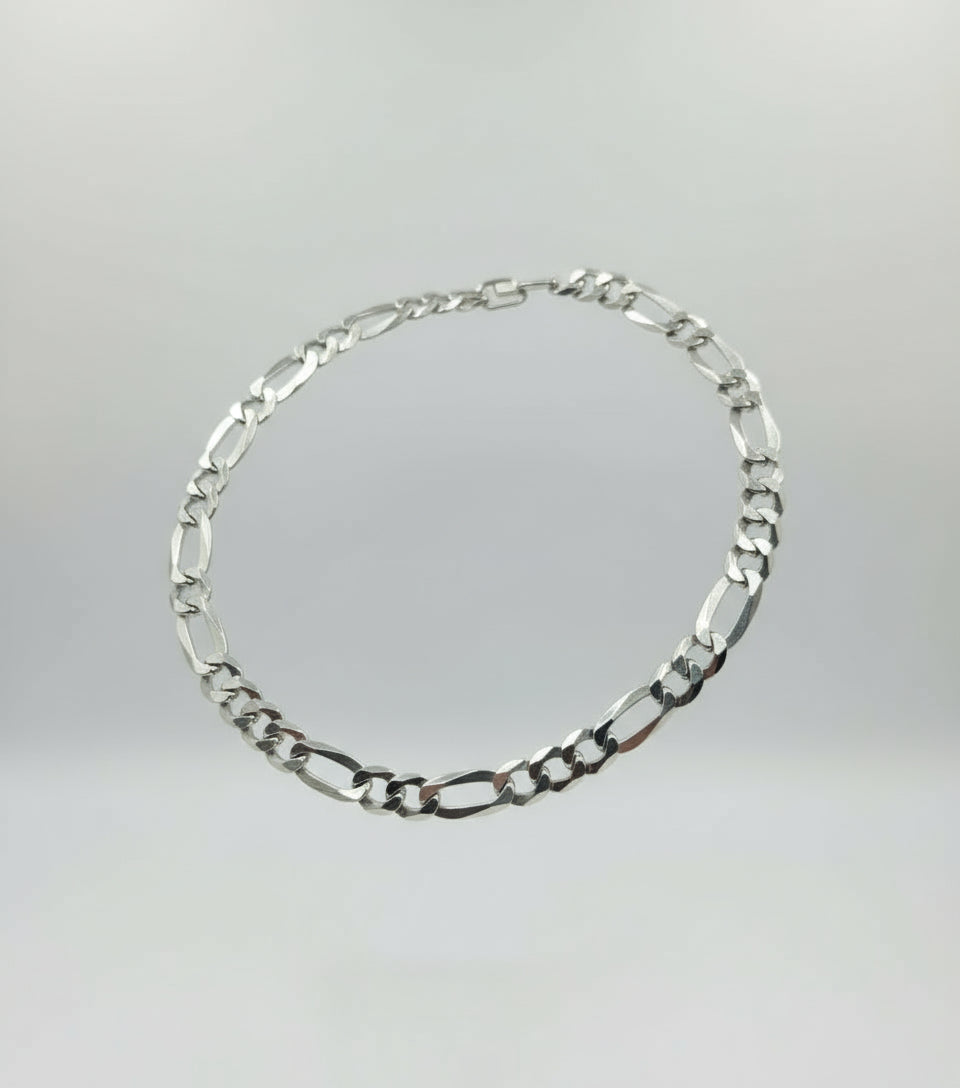 Men's 24" Flat Figaro Italian Silver Chain