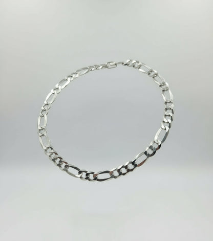 Men's 24" Flat Figaro Italian Silver Chain