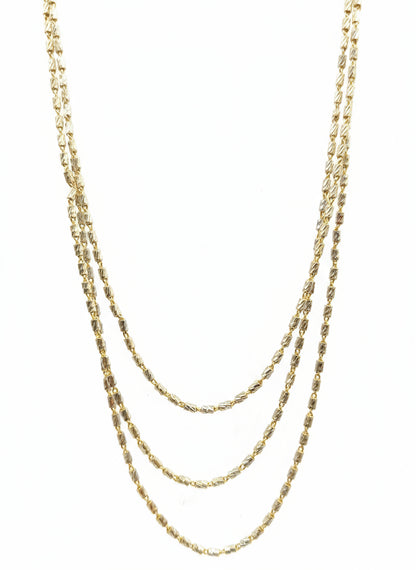 16" Ladies Layered  .925 Italian Silver Two Tone Necklace