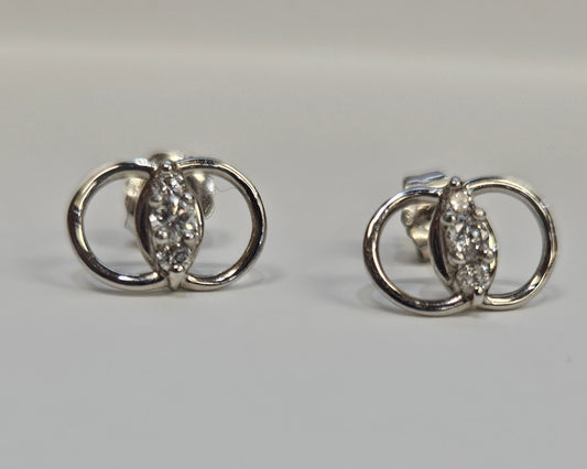 14k White Gold Diamond .25 ctw Earrings
