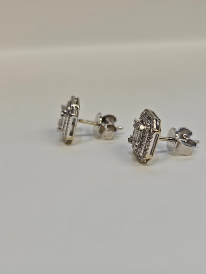 14k White Gold Diamond Earrings .50ctw Earrings 1.50 dwt