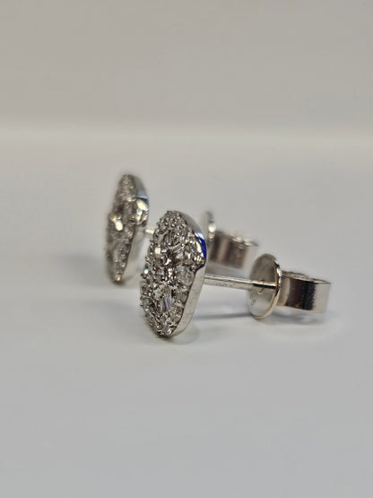 18k White Gold Diamond .60 ctw Earrings