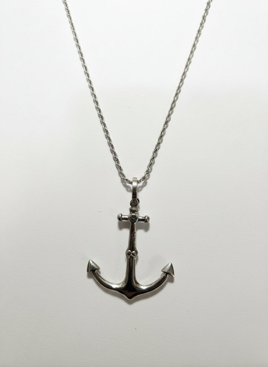 Sterling Silver Cross with sterling silver rope chain