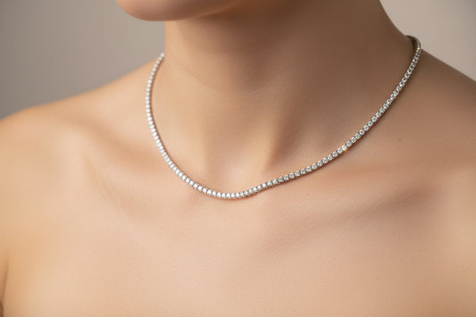 925 MOISSANITE 10.81 CTW  STERLING SILVER NECKLACE 18"