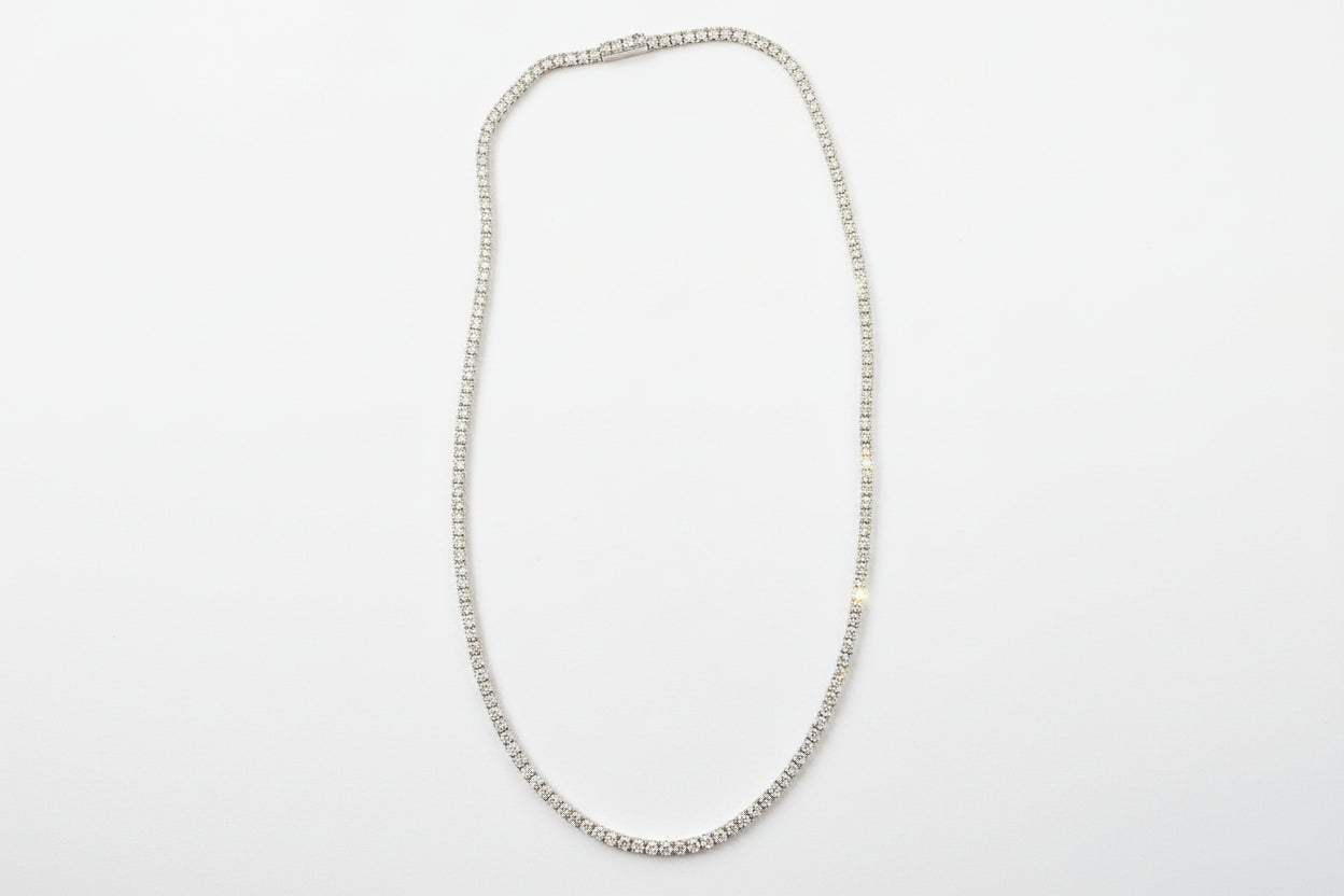STERLING SILVER 925 MOISSANITE 10.81 CTW TENNIS NECKLACE 18"