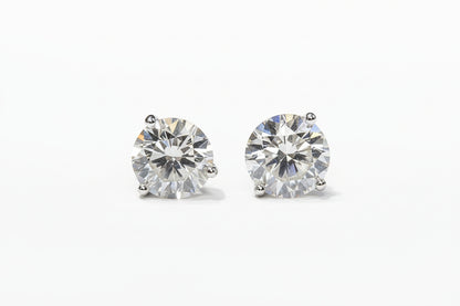 STERLING SILVER MOISSANITE STUD EARRINGS 0.85 CTW VVS D