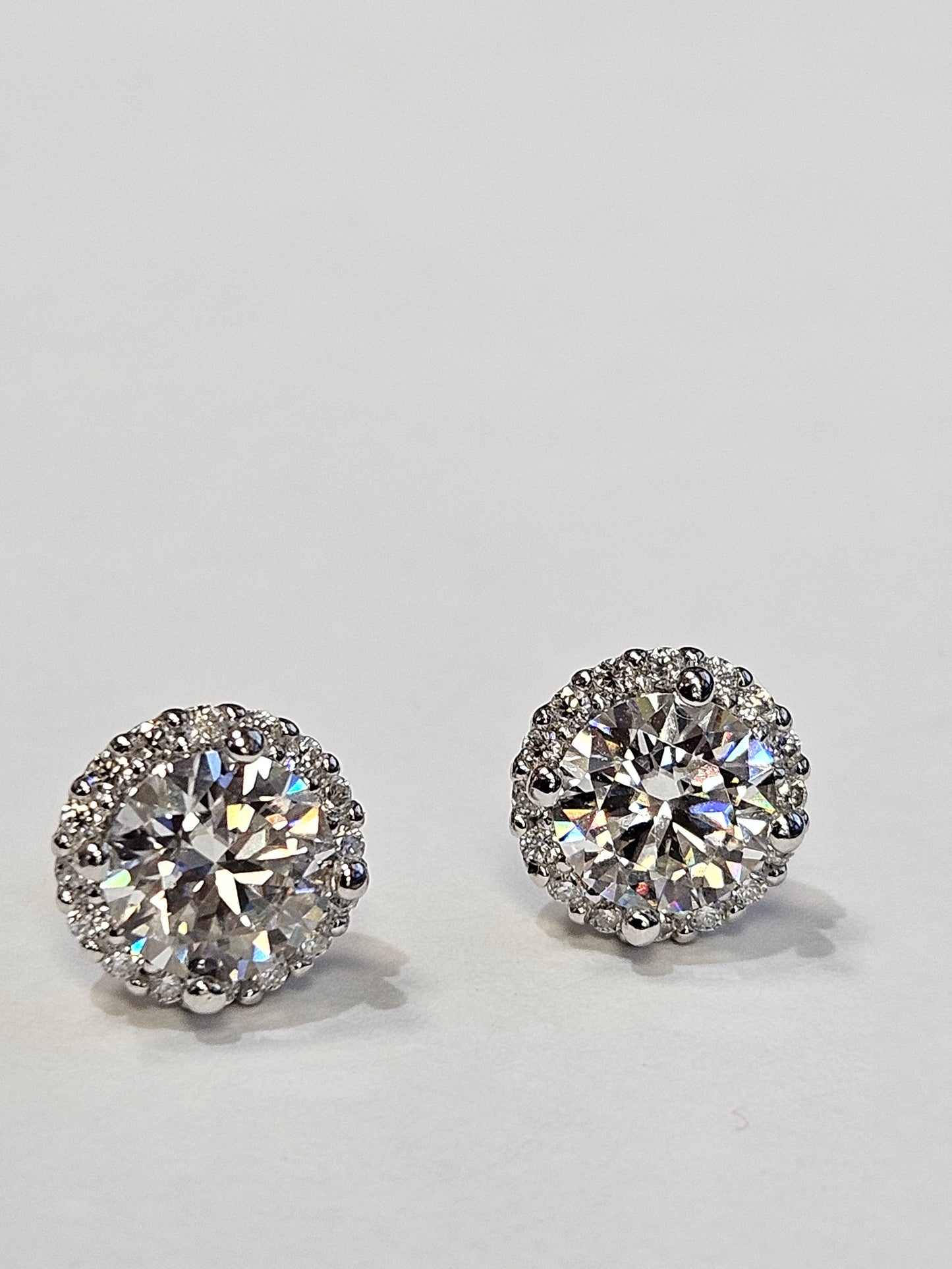 sterling silver moissanite Earrings with halo