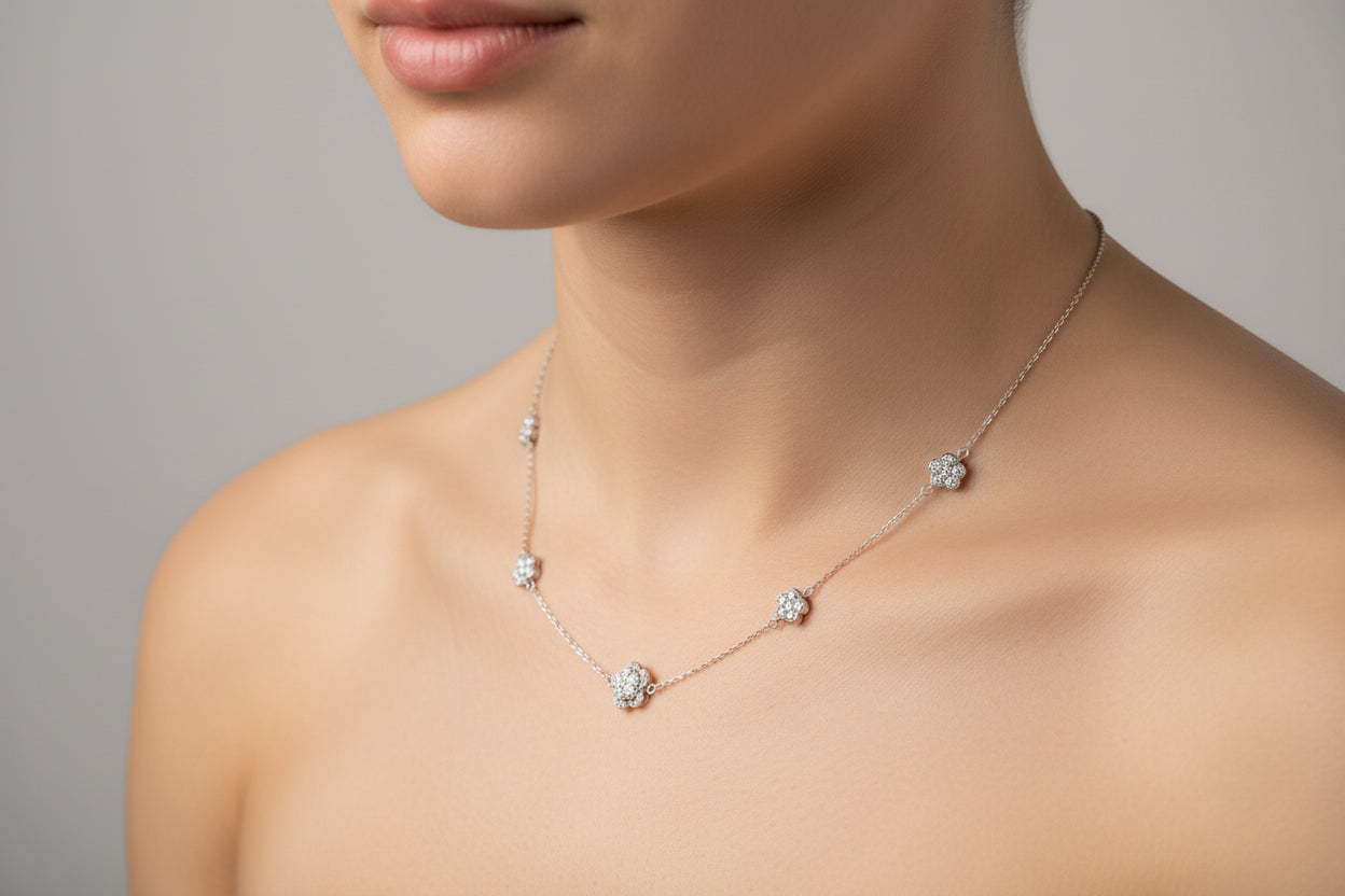 STERLING SILVER  MOISSANITE NECKLACE 3.14 CTW VVS D