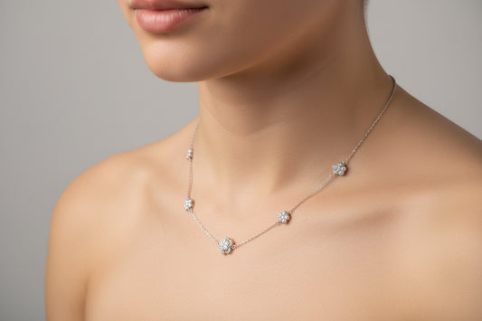 STERLING SILVER  MOISSANITE NECKLACE 3.14 CTW VVS D