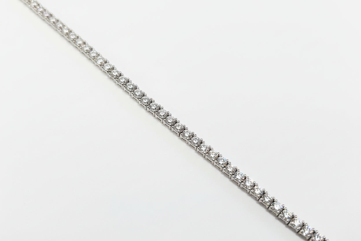 STERLING SILVER MOISSANITE 2.5MM 7" TENNIS BRACELET