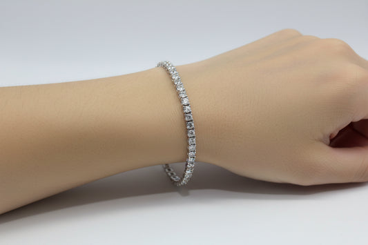 STERLING SILVER MOISSANITE 2.5MM 7" TENNIS BRACELET