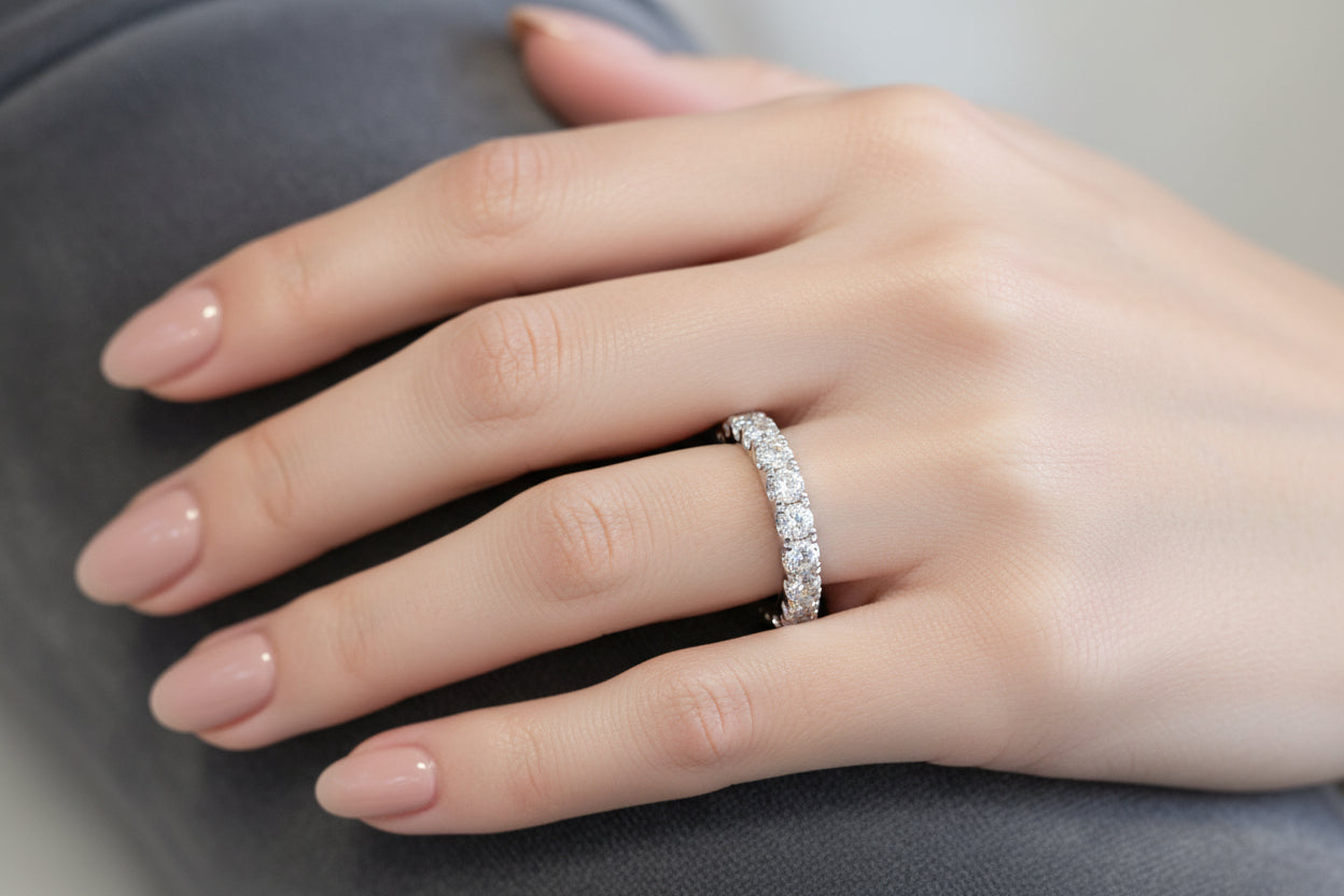 14K WHITE GOLD DIAMOND 1.30CT G VS2 WEDDING BAND