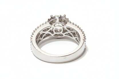 14K WHITE GOLD ENGAGEMENT RING  SETTING .0.85 CTW 3.9DWT