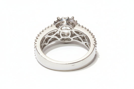 14K WHITE GOLD ENGAGEMENT RING  SETTING .0.85 CTW 3.9DWT