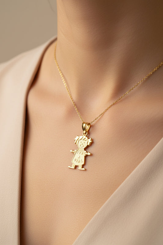 14k Yellow Gold Girl Body Charm