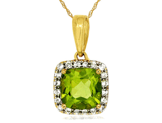 14kt Yellow Gold Peridot and Diamond Charm