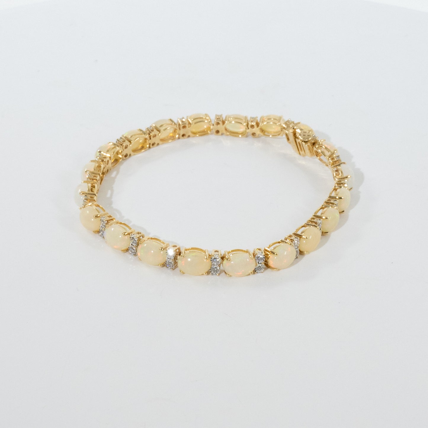 14kt Yellow Gold Opal and Diamond Bracelet