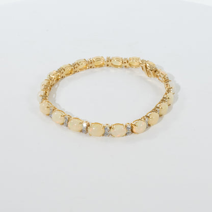 14kt Yellow Gold Opal and Diamond Bracelet