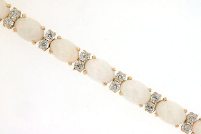 14kt Yellow Gold Opal and Diamond Bracelet