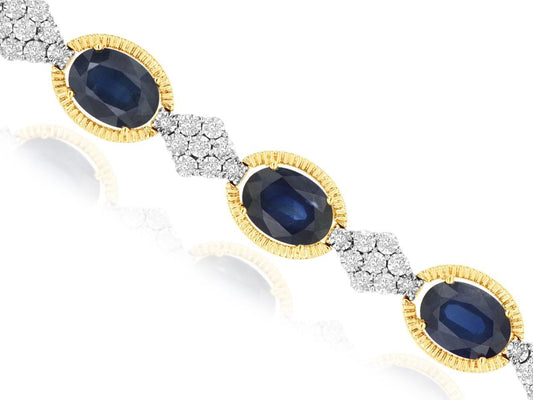 14kt Yellow Gold Sapphire and Diamond Bracelet