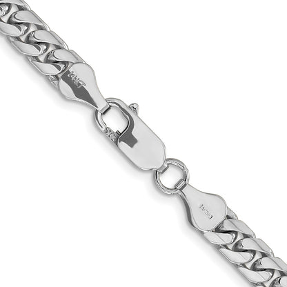14K White Gold 18 inch 5.5mm Solid Miami Cuban Link with Lobster Clasp Chain